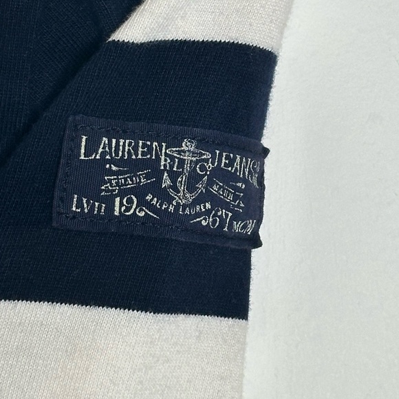 Lauren Jeans Co Navy & White Striped Tie Sleeve Dress - Picture 5 of 7